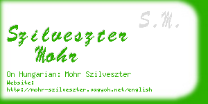 szilveszter mohr business card